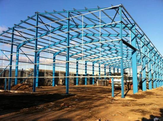 Steel building frame