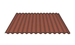 corrugated roof sheet in terracotta