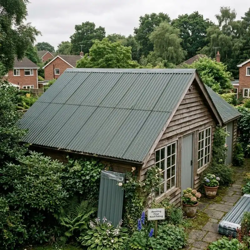 garden buildings with metal roofs